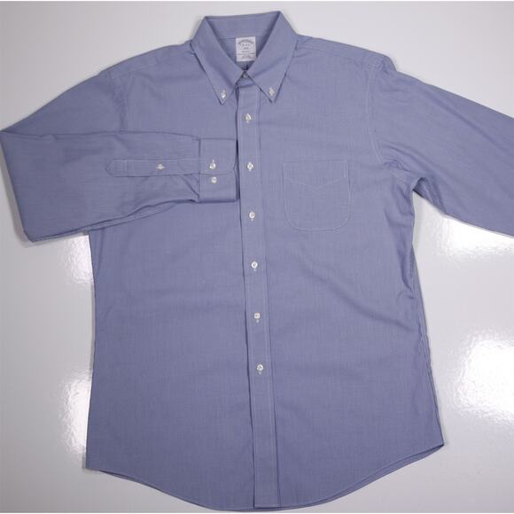 Brooks Brothers Regent Blue White Check Non-Iron Dress Shirt 16-34/35 - Picture 2 of 7